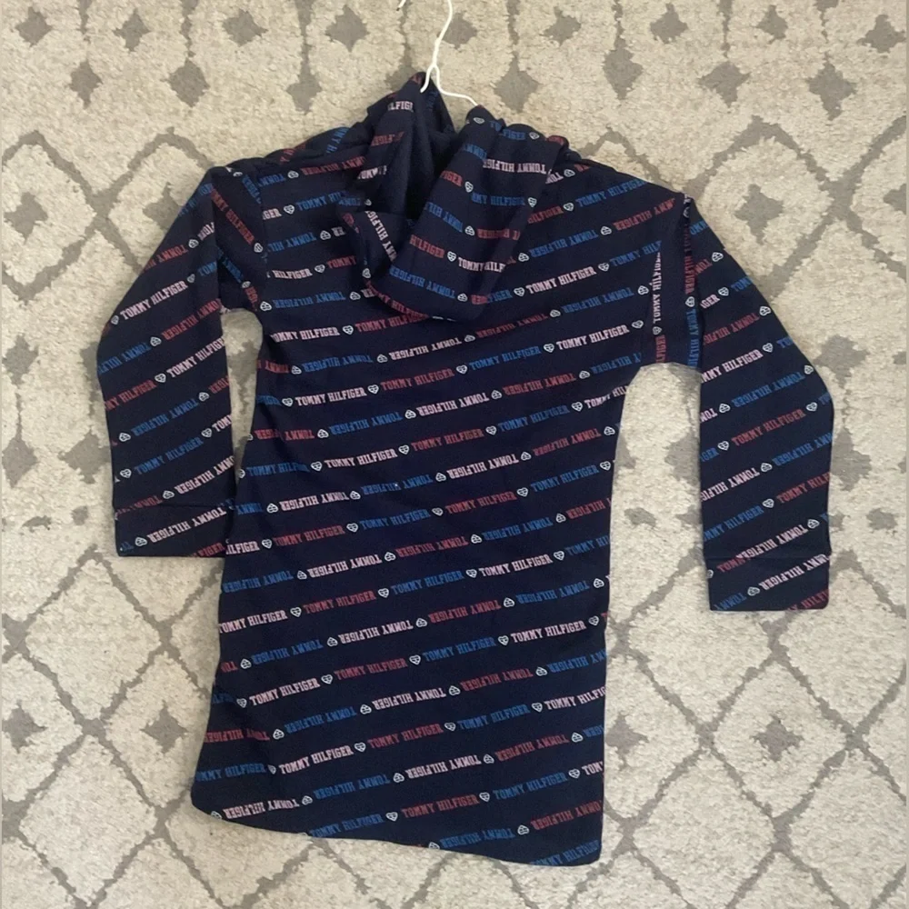 Tommy Hilfiger Girls 6X Signature Print Hoodie Sweatshirt Dress